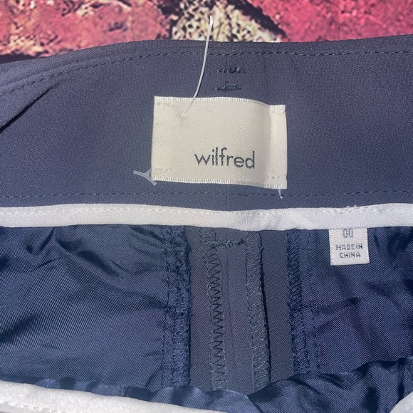 Wilfred - Aritzia High Waisted Tie-Front Grey Blue Pant size 00 - Picture 2 of 3